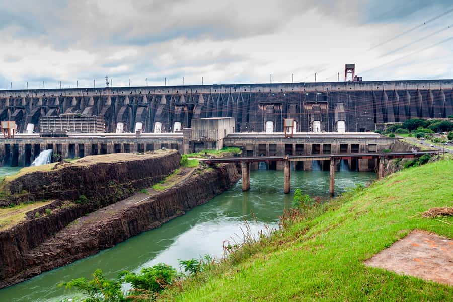 From Argentina: Iguazu Falls Brazil Side & Itaipu Dam - Itaipu Dam turns the afternoon toward engineering