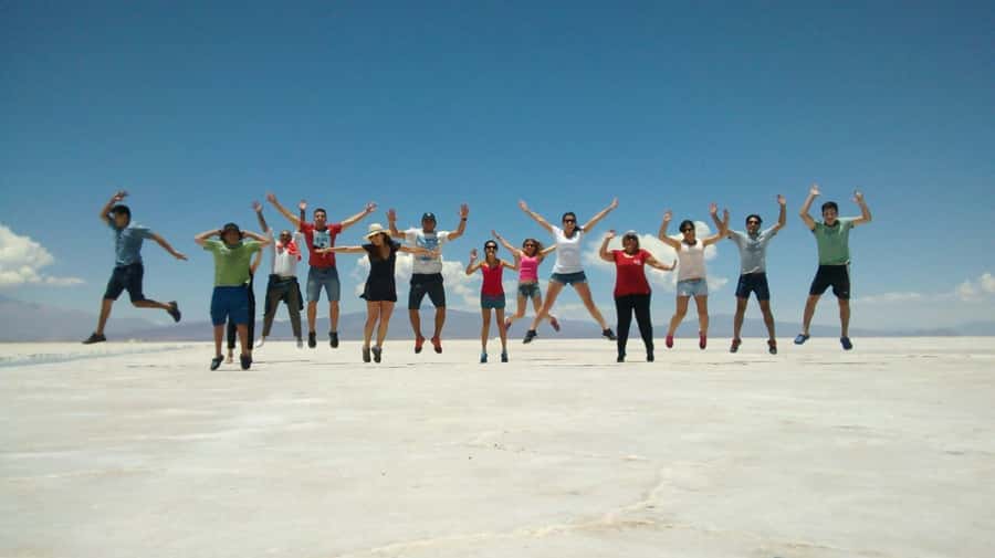 From Salta: Salinas Grandes, Purmamarca & Los Colorados Hike - The first view of Seven Colors Hill