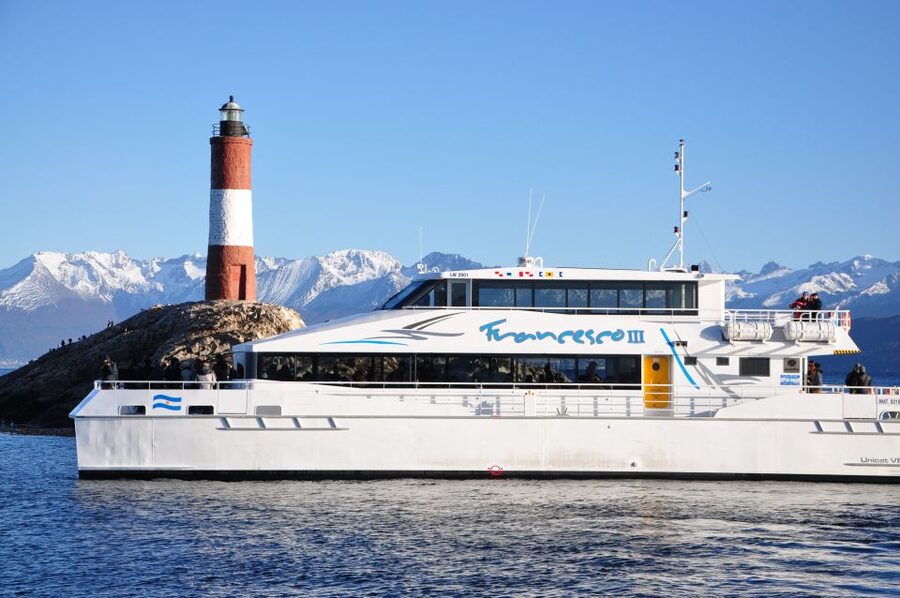 Ushuaia: Beagle Channel & Sea Wolves Island Catamaran Cruise - Les Eclaireurs Lighthouse and the Monte Cervantes story