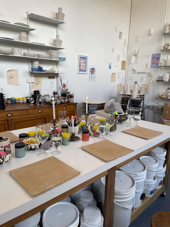 Wine & Pottery Class For Beginners in Buenos Aires Argentina - Entering OWO Ceramics in a French-Style Building