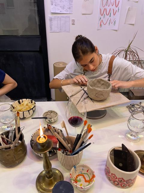 Wine & Pottery Class For Beginners in Buenos Aires Argentina - Decorating Your Piece With Color and Texture